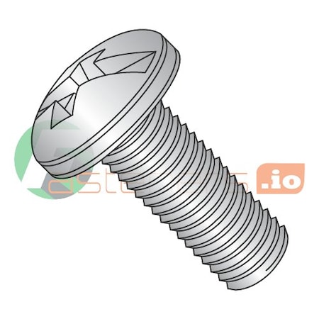 Newport Fasteners #4-40 x 3/8 in Combination Phillips/Slotted Pan Machine Screw, Plain 18-8 Stainless Steel, 6000 PK 389649